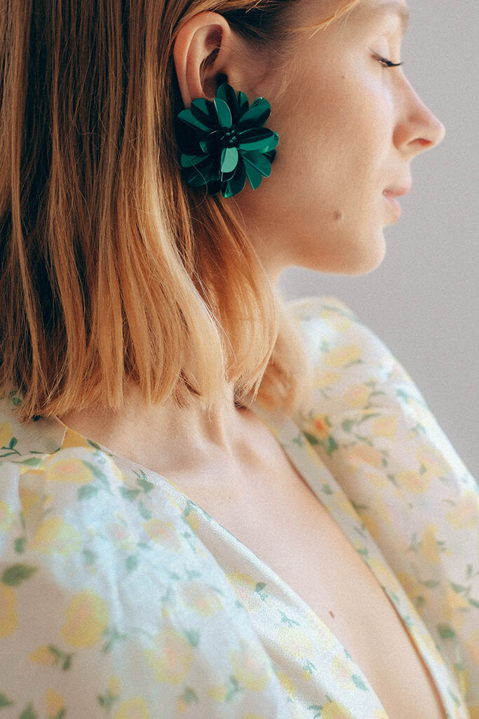 Pendientes Maracuyá · Verde Esmeralda