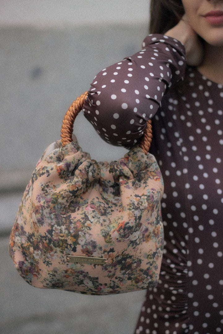 Mini-Prado · Bolso flores melocotón