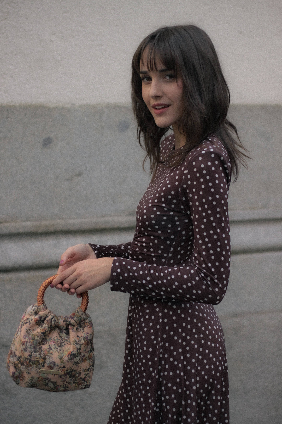 Mini-Prado · Bolso flores melocotón