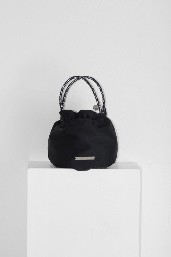 Bolso Gala · Satén microtextura negro