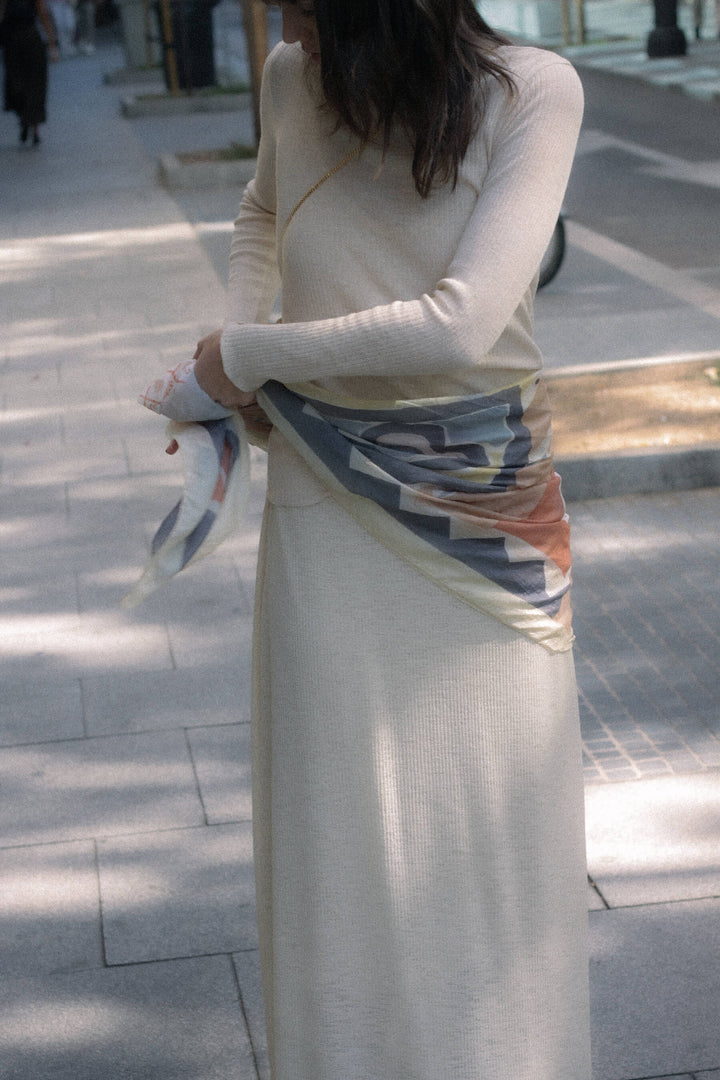 Pañuelo de seda · Gasa de flores