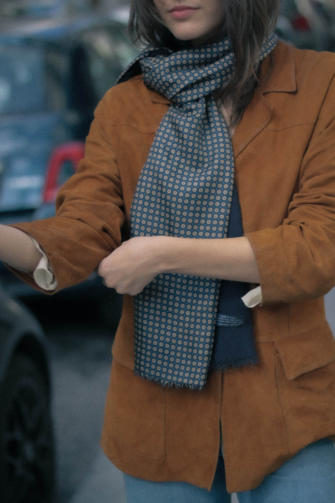 Bufanda de seda · Marino