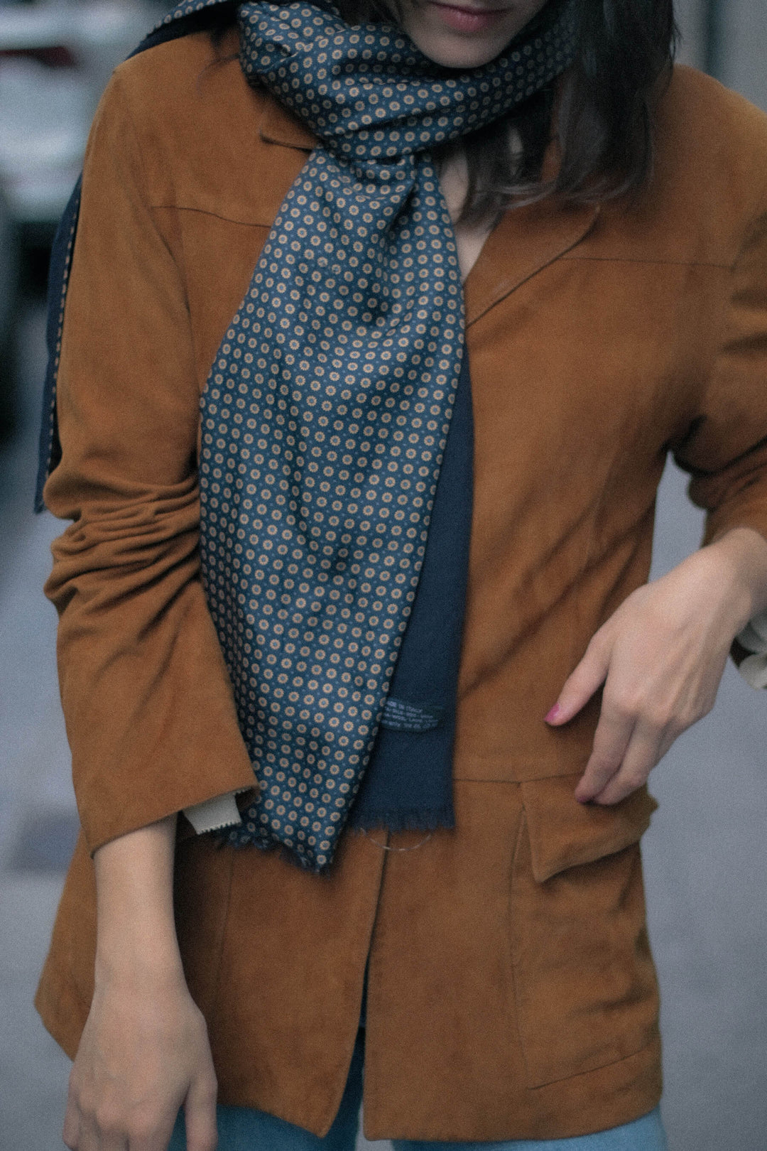 Bufanda de seda · Marino