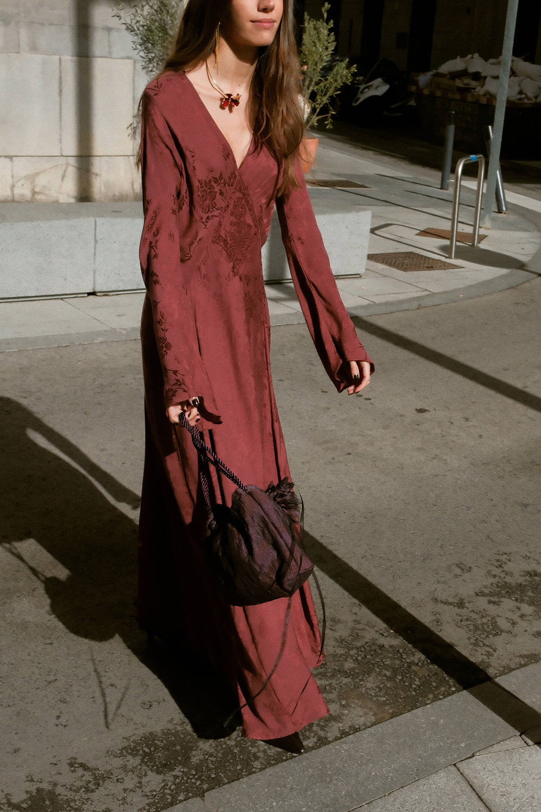 Bolso Josefina Flor · Berenjena