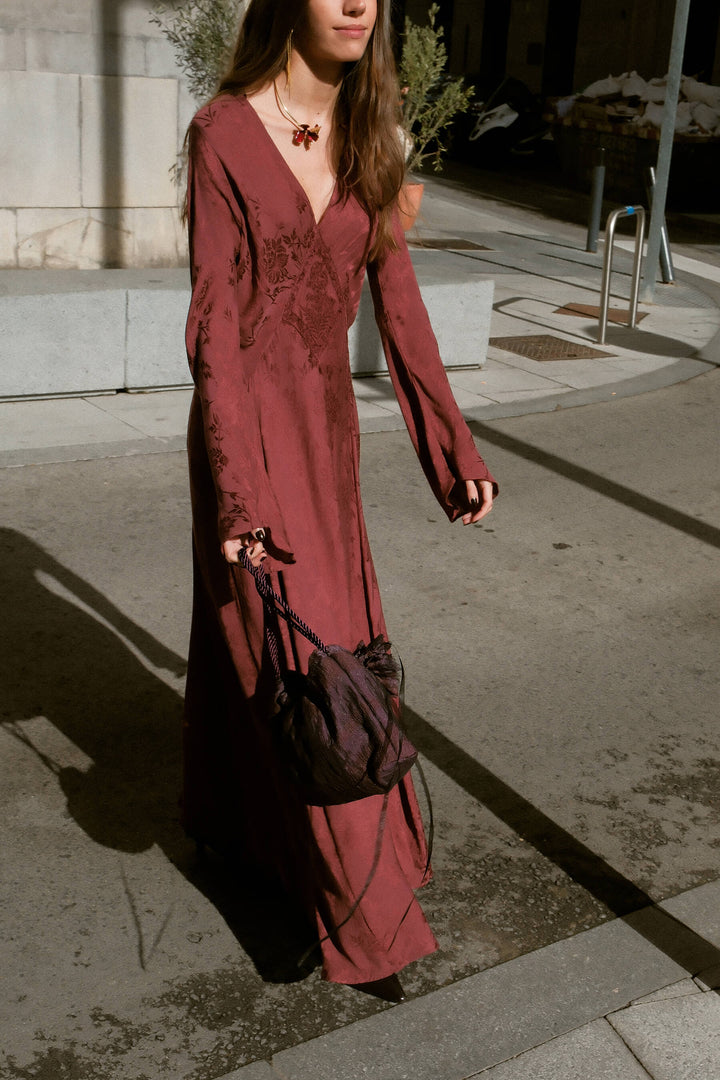 Bolso Josefina Flor · Berenjena