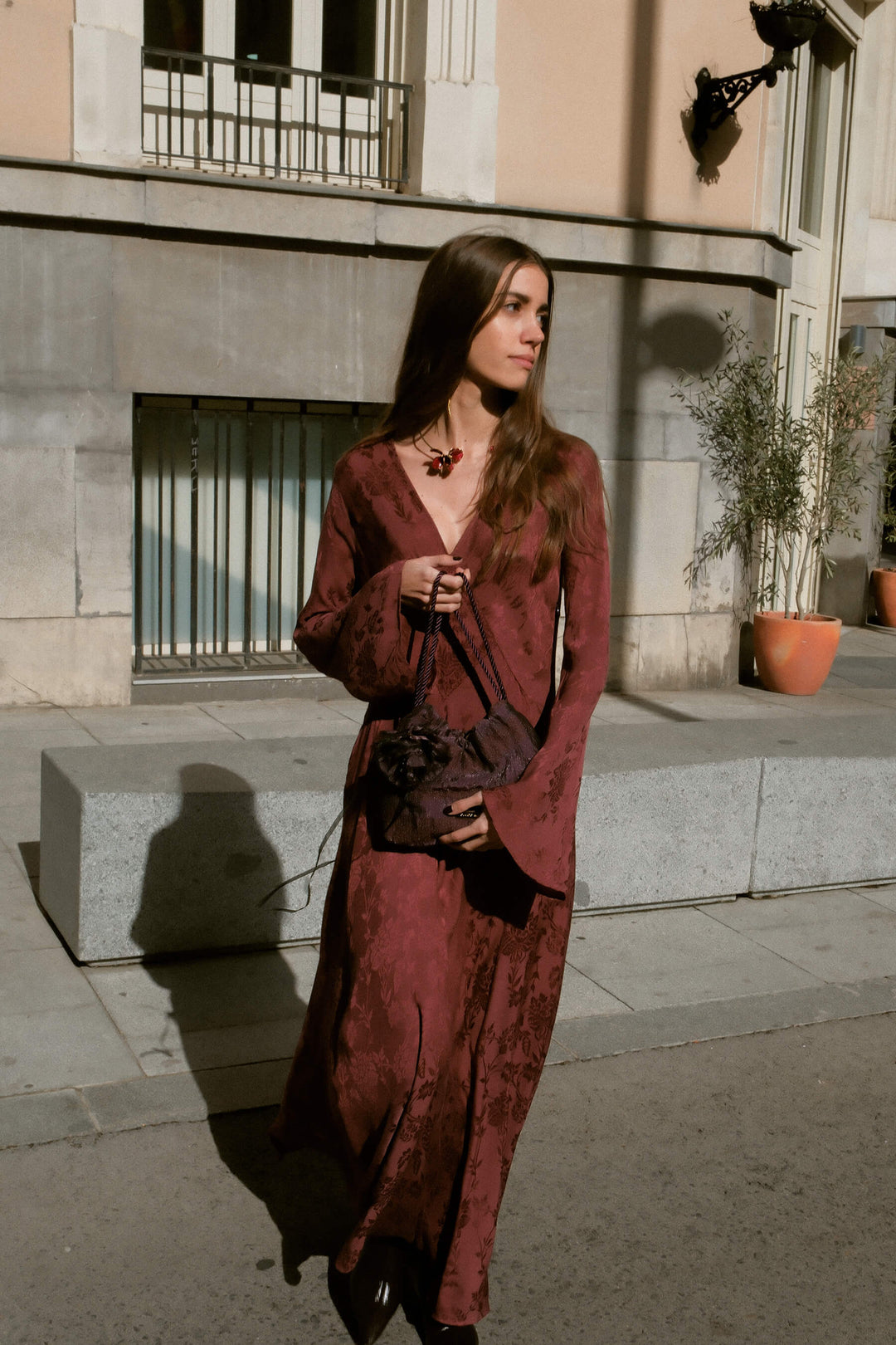 Bolso Josefina Flor · Berenjena