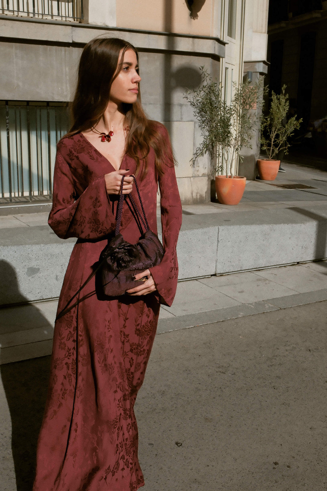 Bolso Josefina Flor · Berenjena