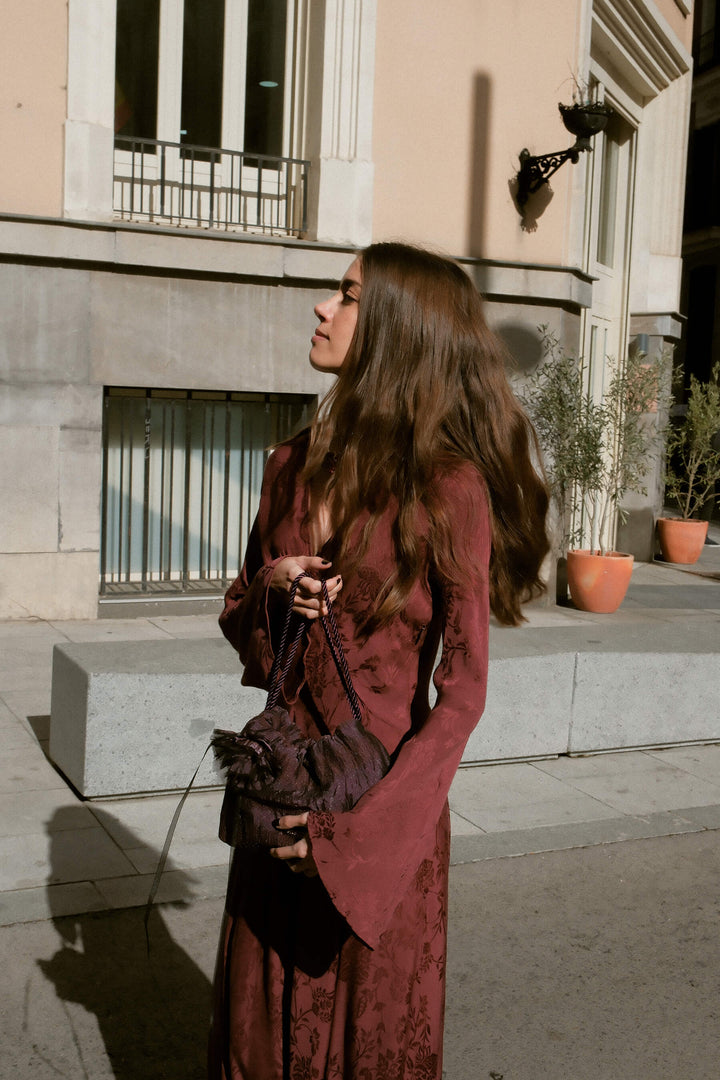 Bolso Josefina Flor · Berenjena