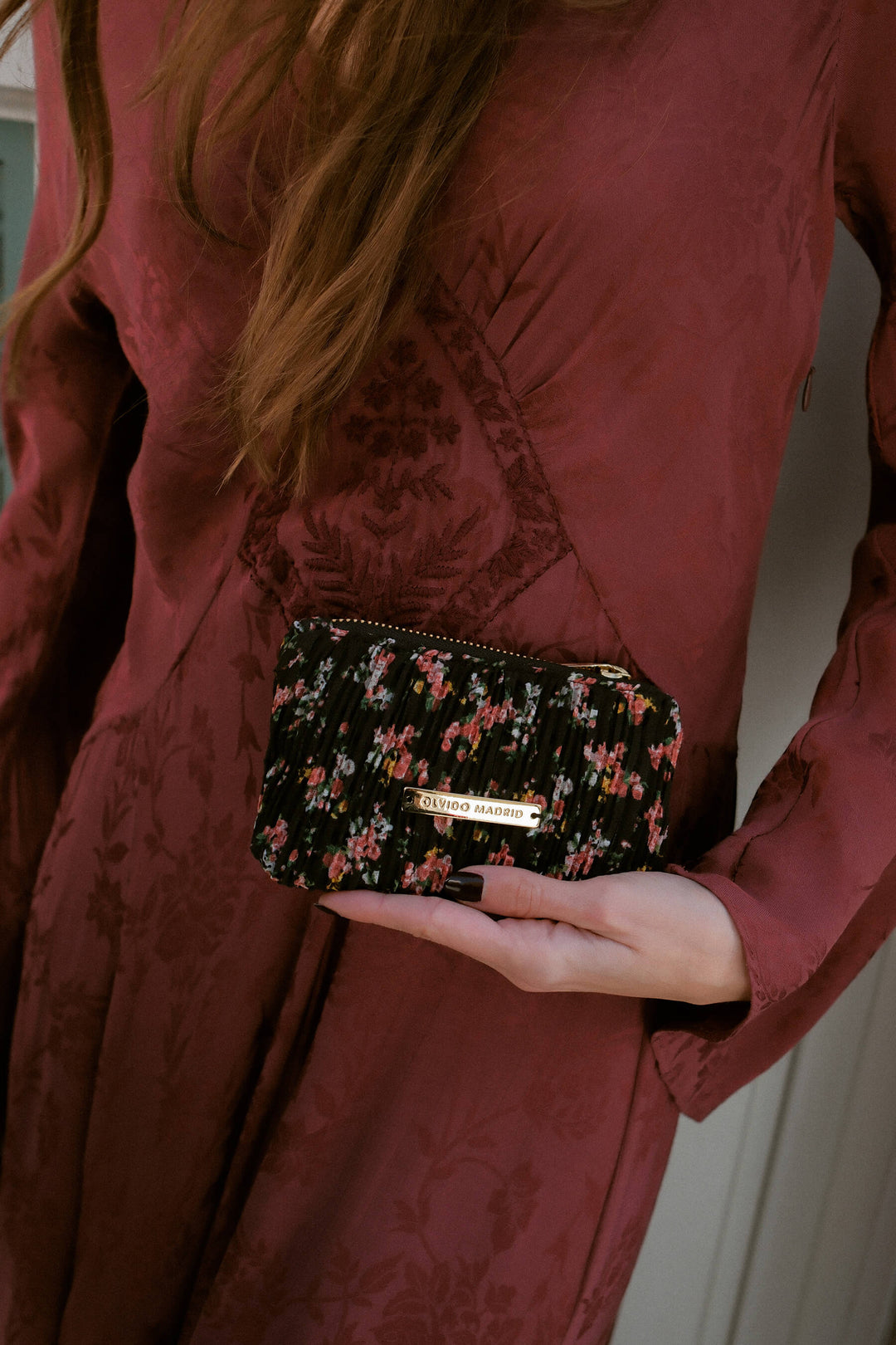 Monedero Flores · Negro