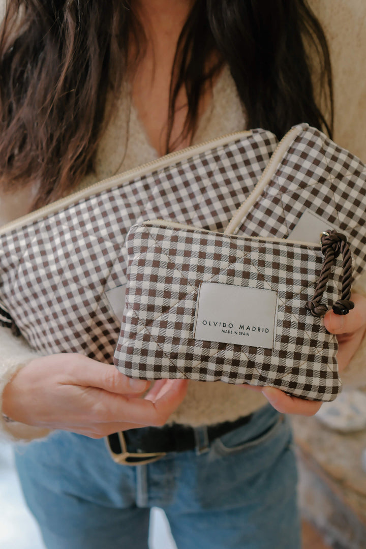 Pouch set · Vichy chocolate