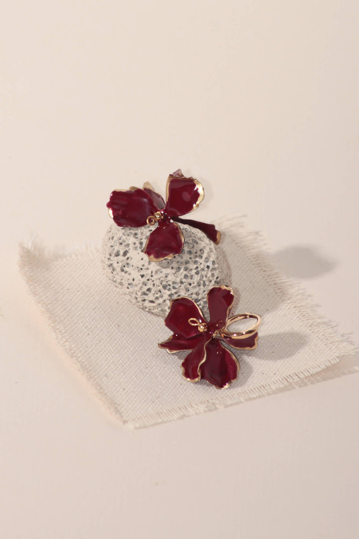 Pendientes Fiorela · Esmalte Granate