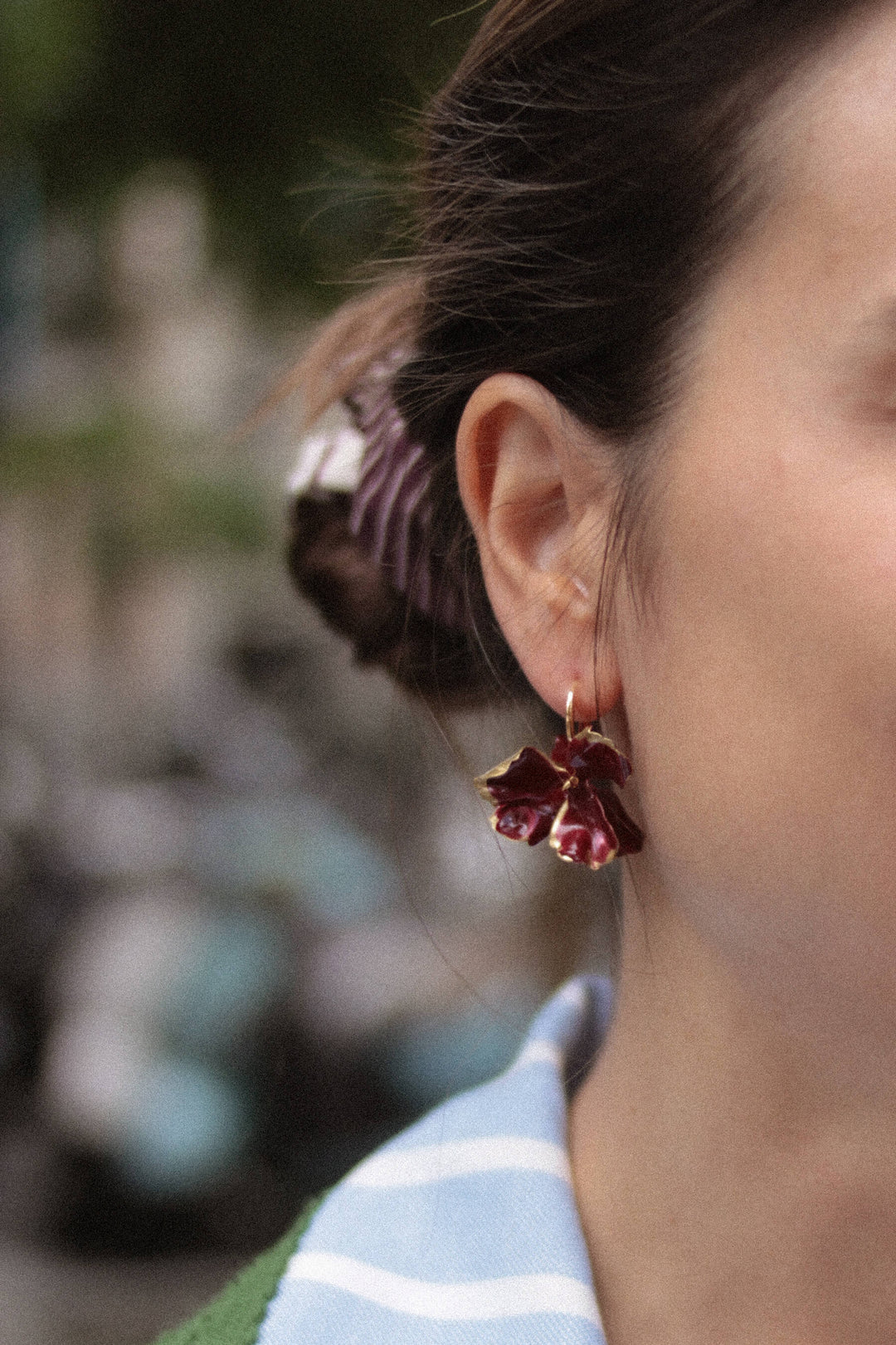 Pendientes Fiorela · Esmalte Granate