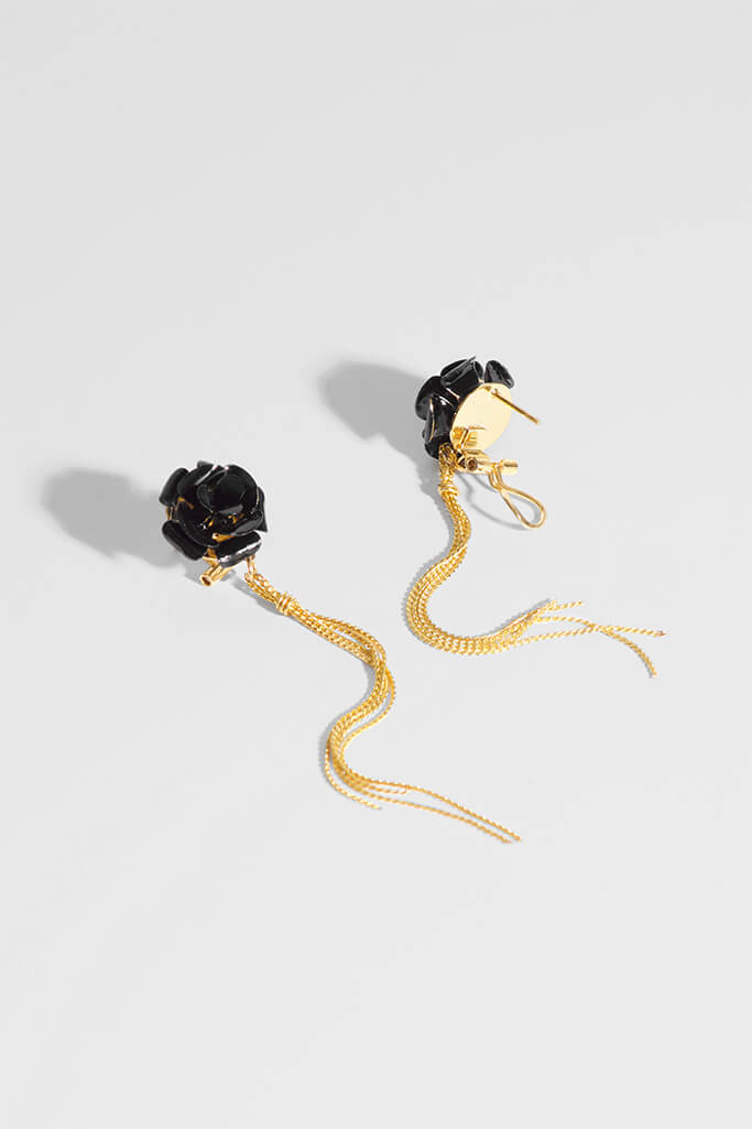 Pendientes Rose · Negro