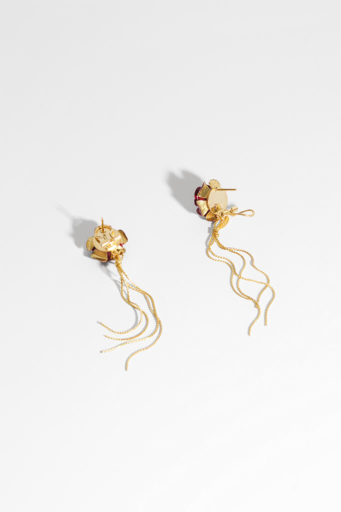 Pendientes Rose · Granate