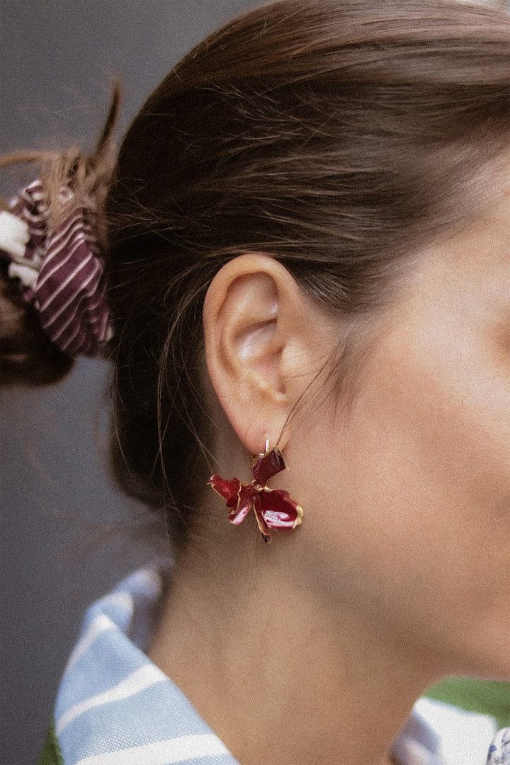 Pendientes Fiorela · Esmalte Granate