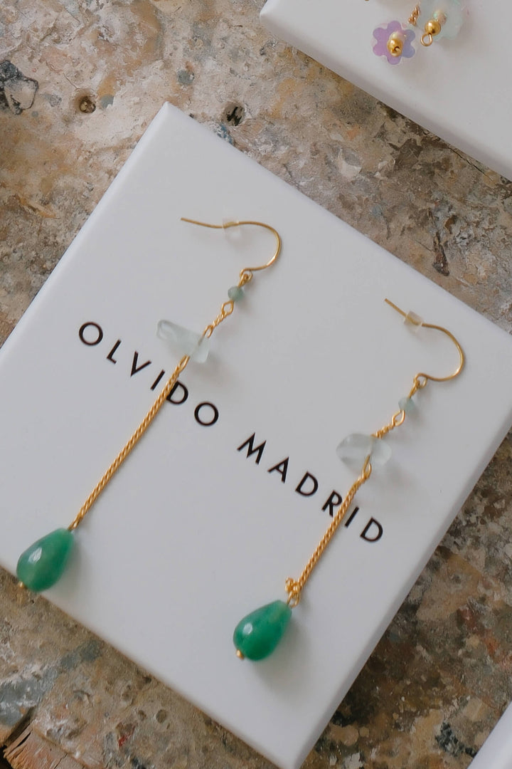 Pendientes Lía · Cuarzo verde