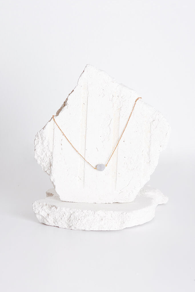 Collar Gem · Calcedonia Azul