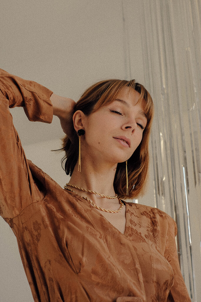 Pendientes Rose · Negro