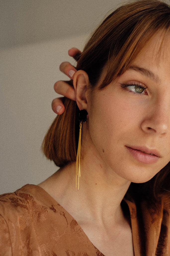 Pendientes Rose · Negro