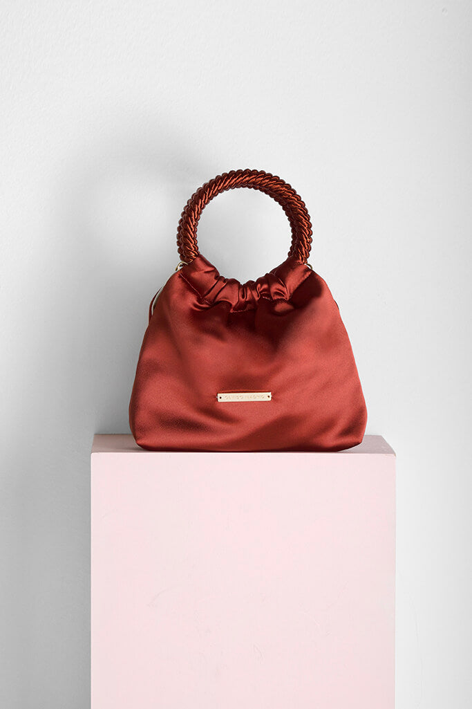 Bolso Mini-Prado · Satén Arcilla