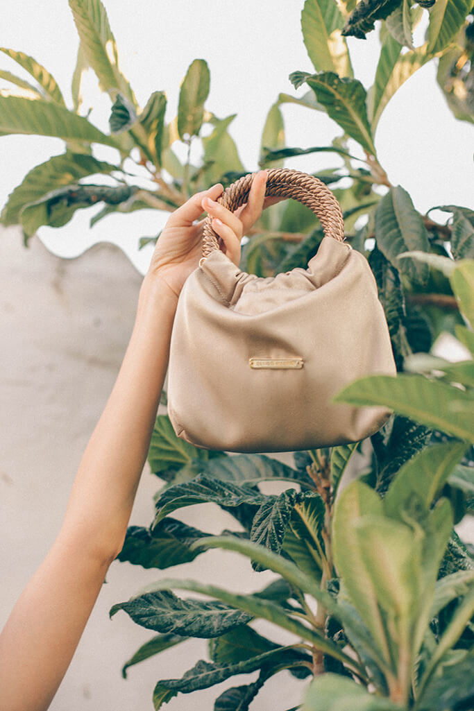 Bolso Mini-Prado · Satén Beige