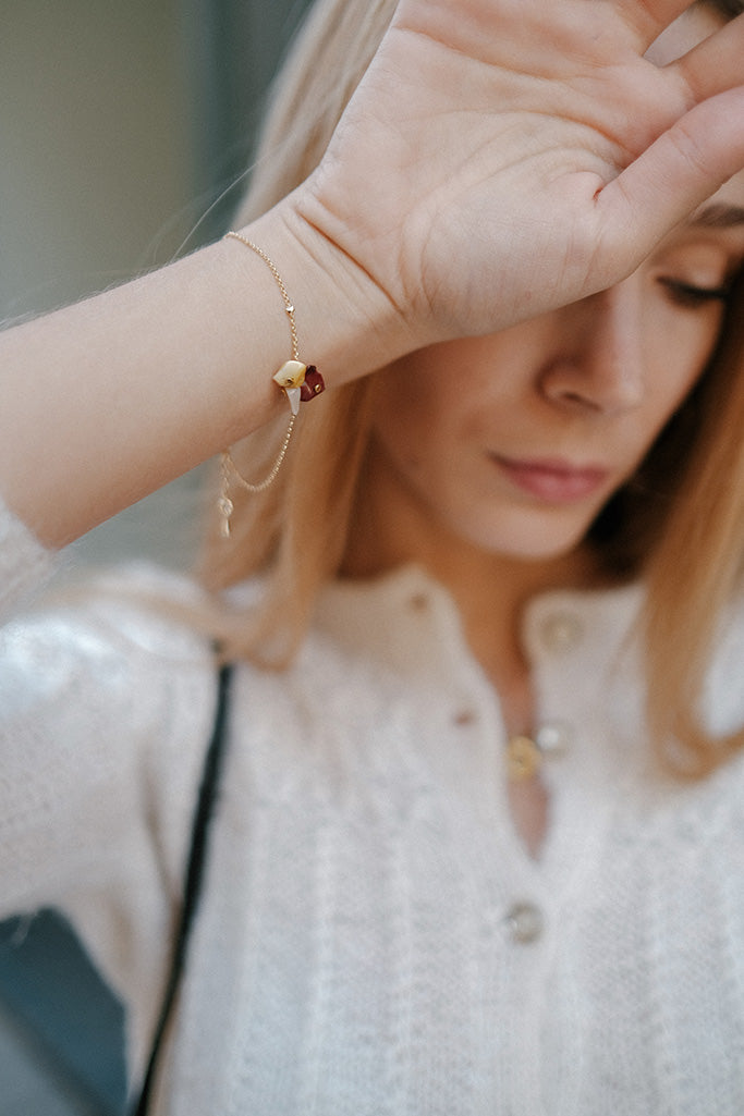 Pulsera Crisantemo · Piedras de Mookita
