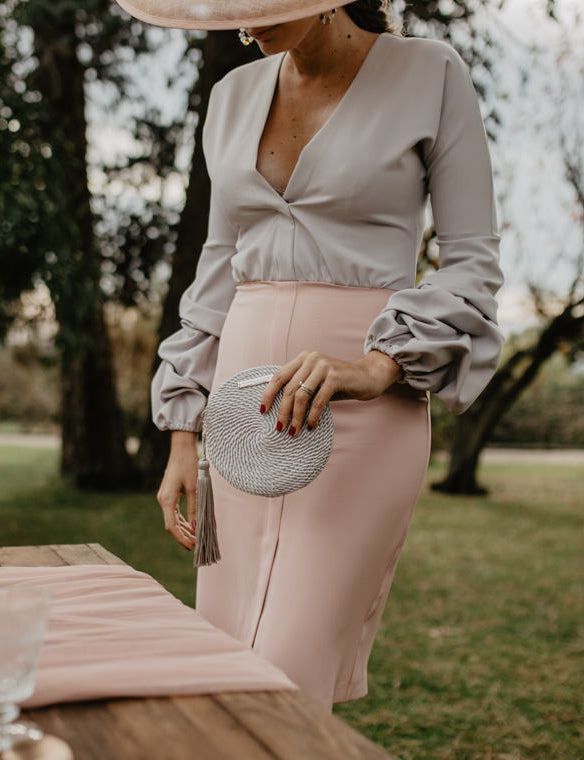 Cartera Olivia · Gris perla